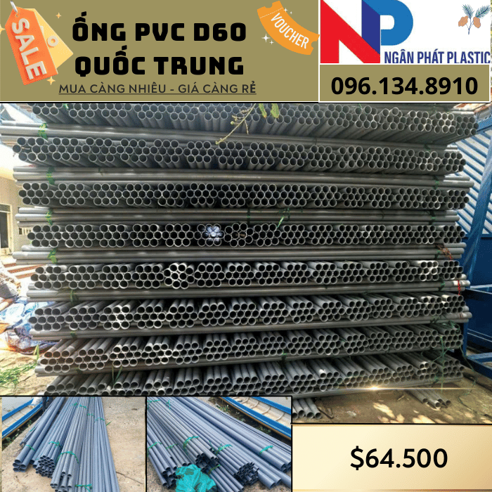 Ống Nhựa PVC D60 Quốc Trung Ống Nhựa PVC D60 Quốc Trung