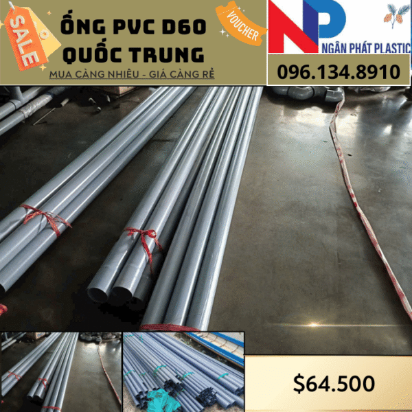 Ống Nhựa PVC D60 Quốc Trung