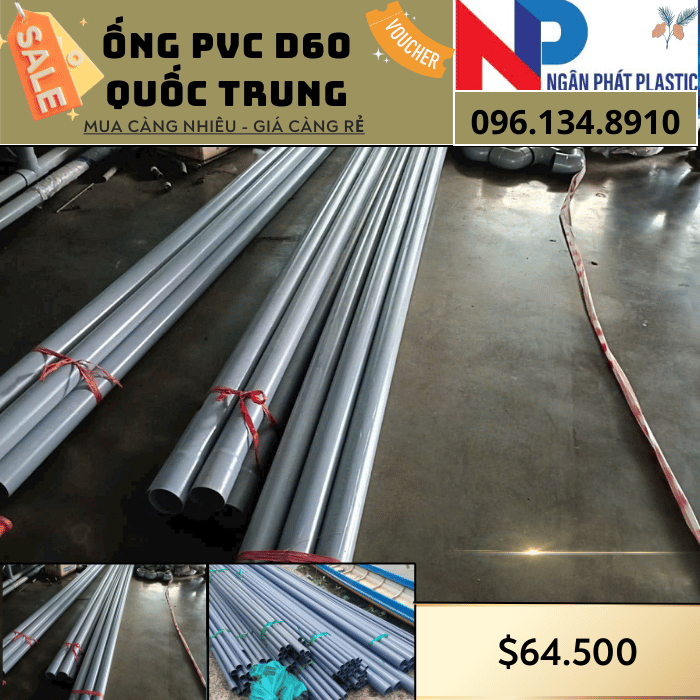 Ống Nhựa PVC D60 Quốc Trung Ống Nhựa PVC D60 Quốc Trung