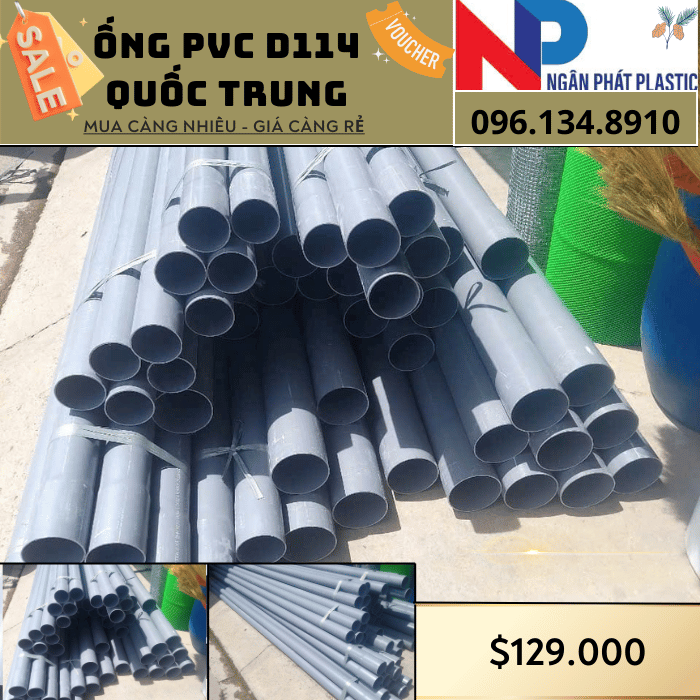 Ống Nhựa PVC D114 Quốc Trung Ống Nhựa PVC D114 Quốc Trung