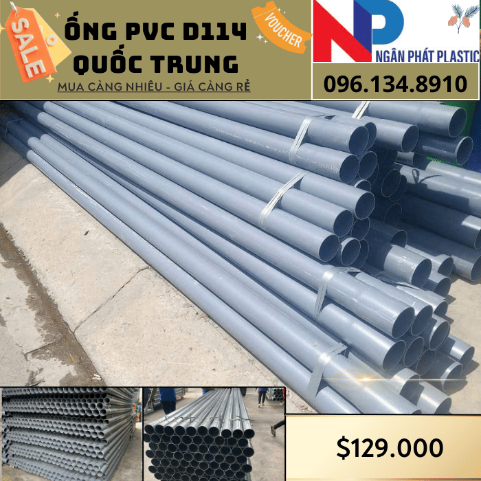 Ống Nhựa PVC D114 Quốc Trung Ống Nhựa PVC D114 Quốc Trung