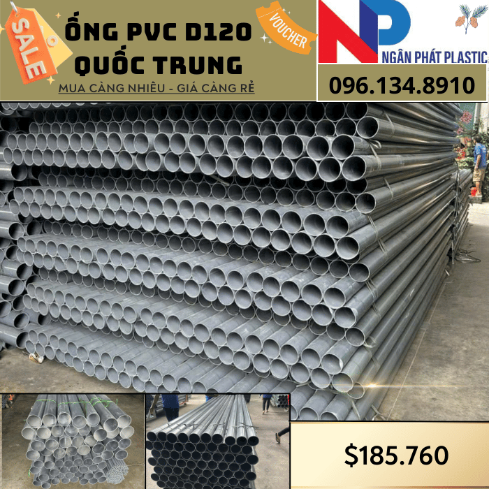 Ống Nhựa PVC D120 Quốc Trung Ống Nhựa PVC D120 Quốc Trung
