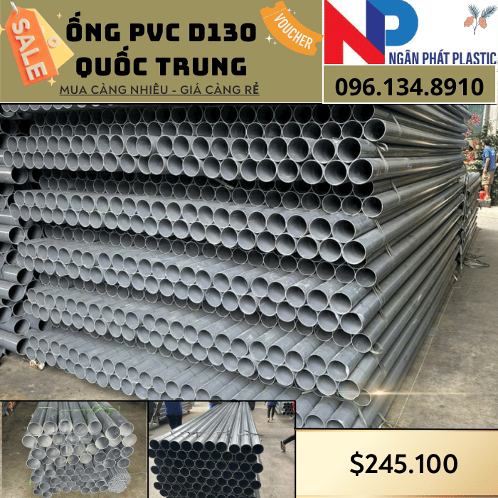 Ống Nhựa PVC D130 Quốc Trung Ống Nhựa PVC D130 Quốc Trung