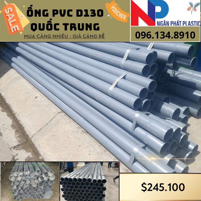Ống Nhựa PVC D130 Quốc Trung Ống Nhựa PVC D130 Quốc Trung