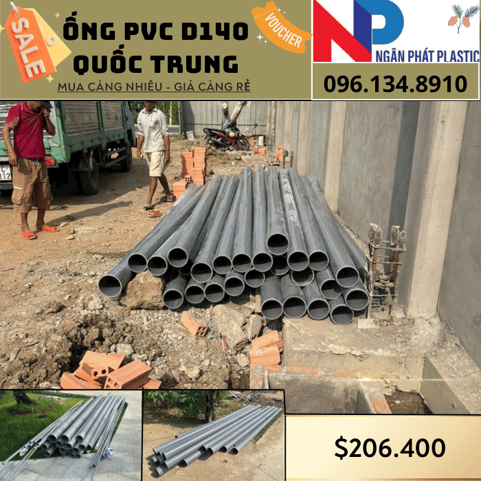 Ống Nhựa PVC D140 Quốc Trung Ống Nhựa PVC D140 Quốc Trung