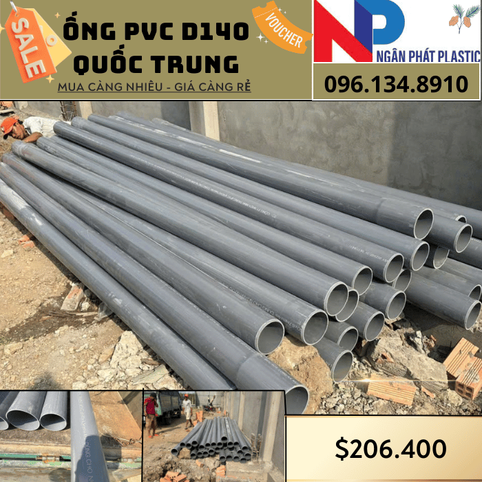 Ống Nhựa PVC D140 Quốc Trung Ống Nhựa PVC D140 Quốc Trung