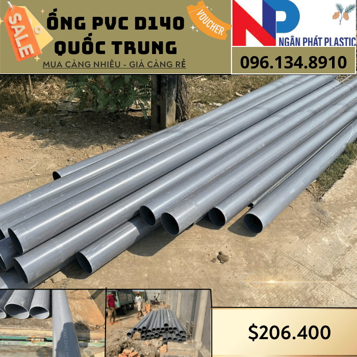 Ống Nhựa PVC D140 Quốc Trung Ống Nhựa PVC D140 Quốc Trung
