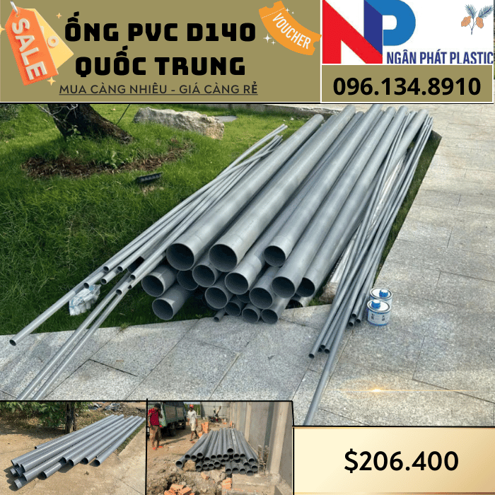 Ống Nhựa PVC D140 Quốc Trung Ống Nhựa PVC D140 Quốc Trung