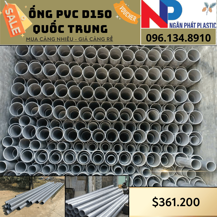 Ống Nhựa PVC D150 Quốc Trung Ống Nhựa PVC D150 Quốc Trung