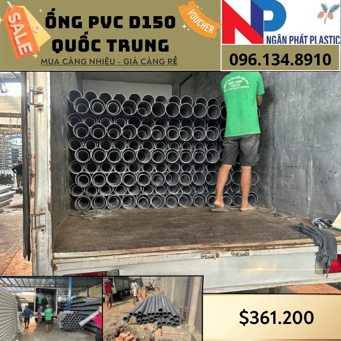 Ống Nhựa PVC D150 Quốc Trung Ống Nhựa PVC D150 Quốc Trung