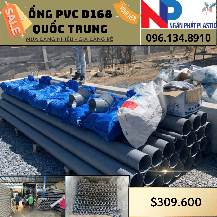 Ống Nhựa PVC D168 Quốc Trung Ống Nhựa PVC D168 Quốc Trung