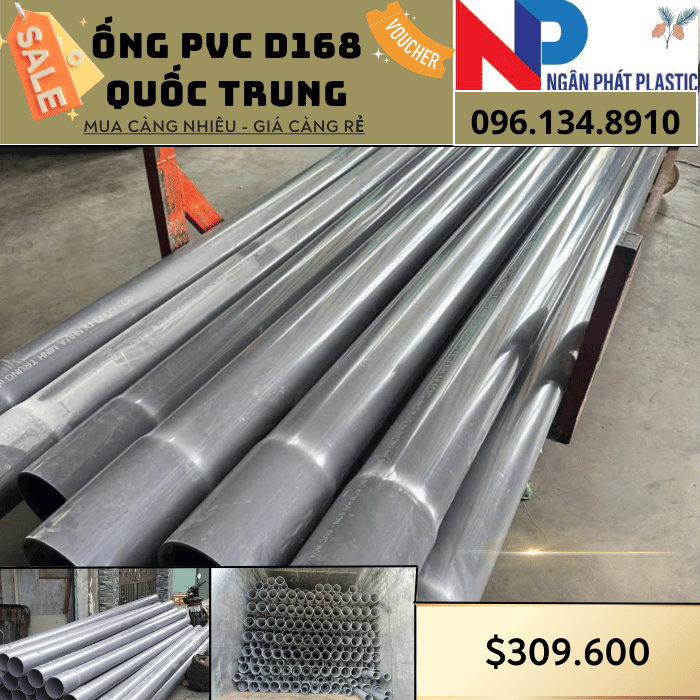 Ống Nhựa PVC D168 Quốc Trung Ống Nhựa PVC D168 Quốc Trung