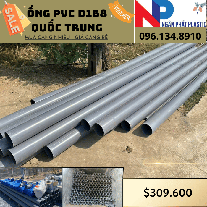 Ống Nhựa PVC D168 Quốc Trung Ống Nhựa PVC D168 Quốc Trung