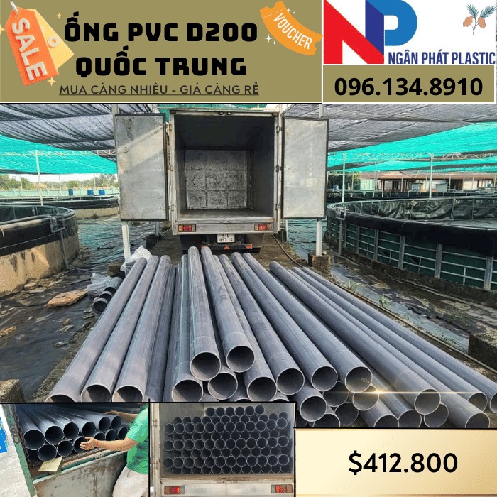 Ống Nhựa PVC D200 Quốc Trung Ống Nhựa PVC D200 Quốc Trung