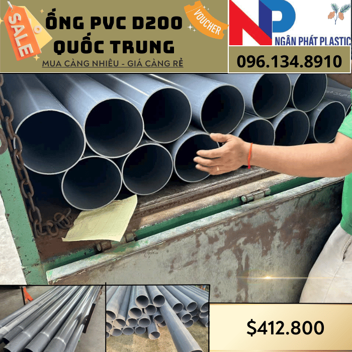 Ống Nhựa PVC D200 Quốc Trung Ống Nhựa PVC D200 Quốc Trung