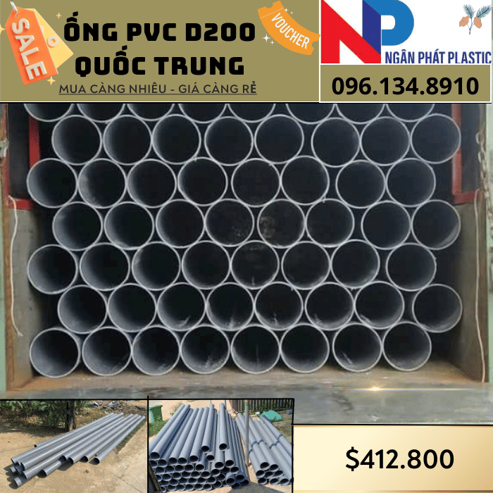 Ống Nhựa PVC D200 Quốc Trung Ống Nhựa PVC D200 Quốc Trung