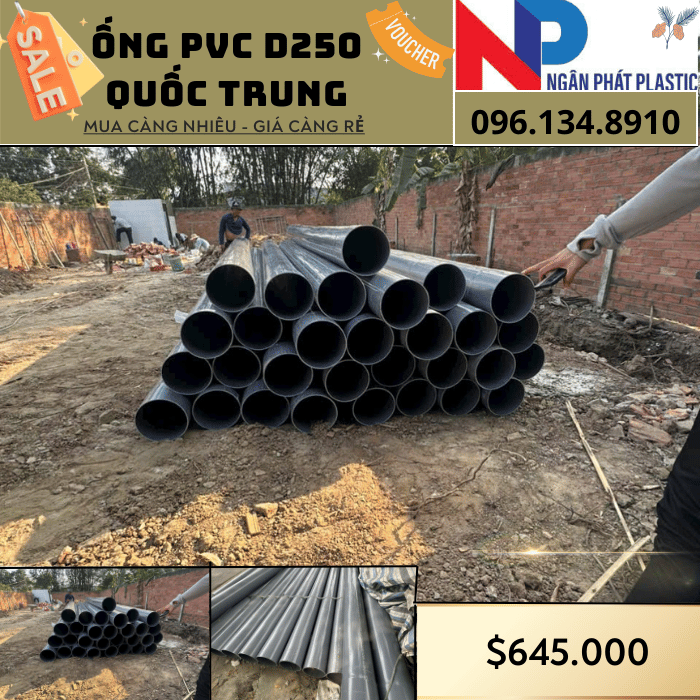 Ống Nhựa PVC D250 Quốc Trung Ống Nhựa PVC D250 Quốc Trung