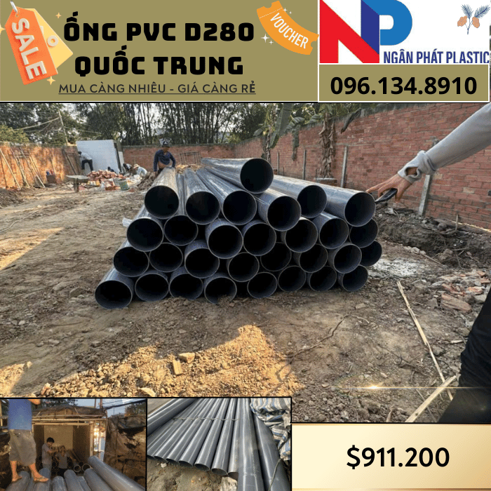 Ống Nhựa PVC D280 Quốc Trung Ống Nhựa PVC D280 Quốc Trung