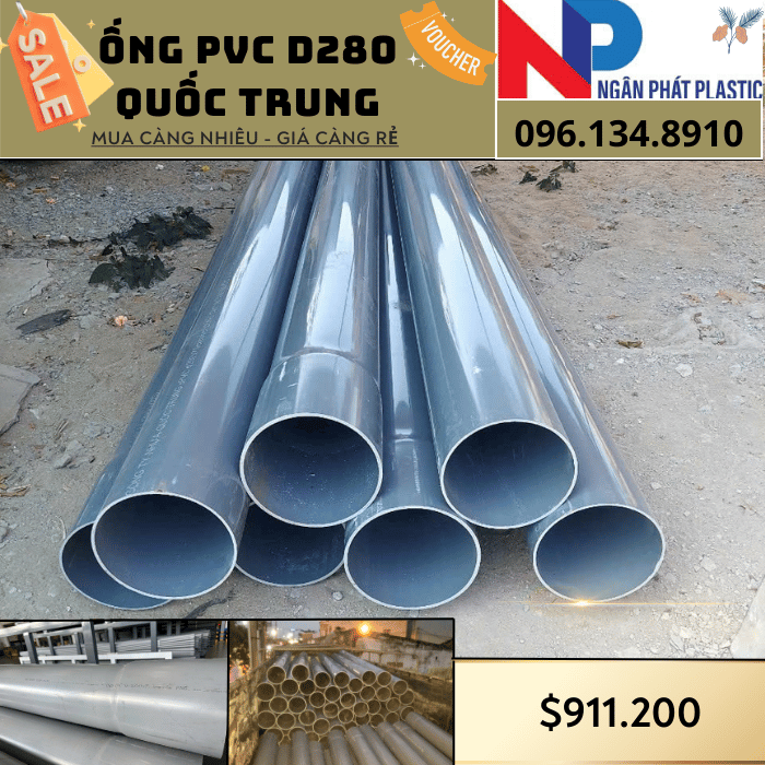 Ống Nhựa PVC D280 Quốc Trung Ống Nhựa PVC D280 Quốc Trung