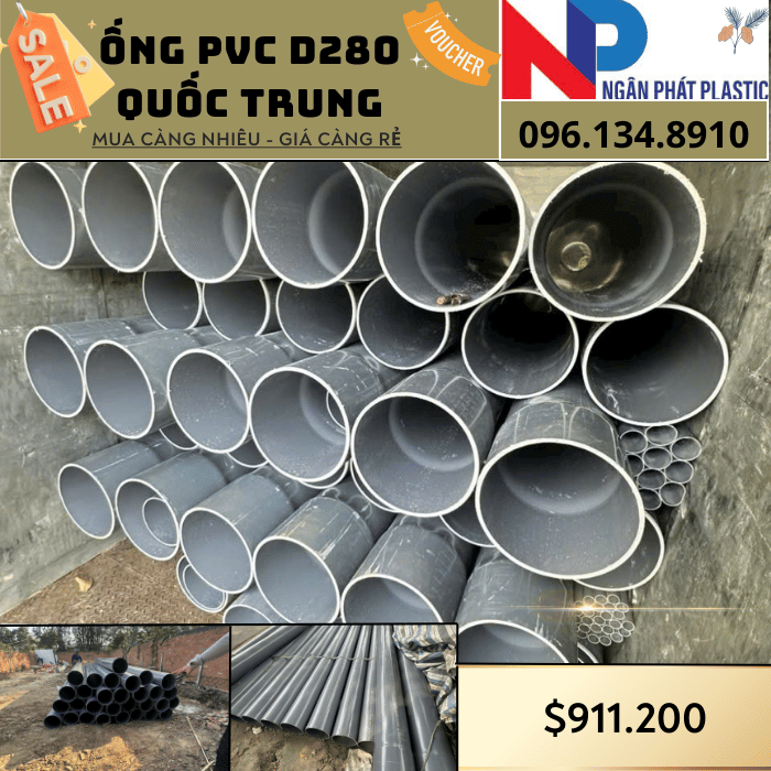 Ống Nhựa PVC D280 Quốc Trung Ống Nhựa PVC D280 Quốc Trung