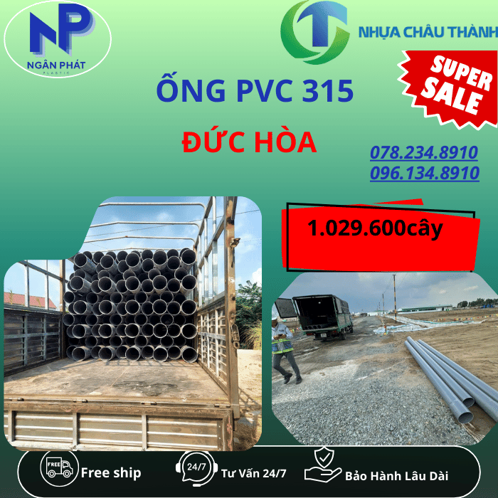Ống Nhựa PVC 315 Đức Hòa Giá Rẻ