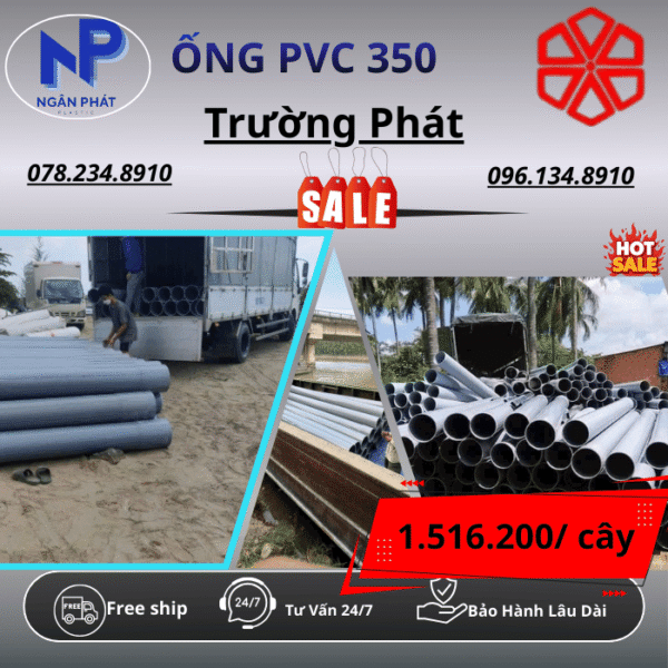 Ống PVC 350 Trường Phát | Giá Rẻ Nhất | Free Ship