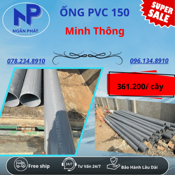 Pvc D150 Ống PVC D150 Minh Thông | Giá Tốt Nhất Thị Trường - Ống Nhựa PVC Giá Rẻ