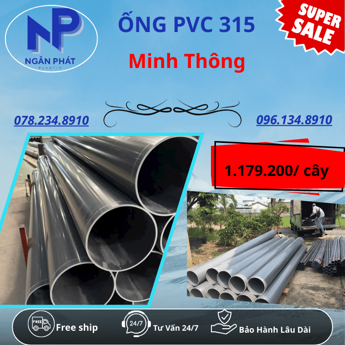Ống PVC D315 Minh Thông Ống PVC D315 Minh Thông
