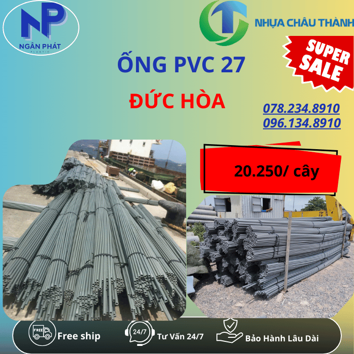 Ống Nhựa PVC 27 Đức Hòa Ống Nhựa PVC 27 Đức Hòa