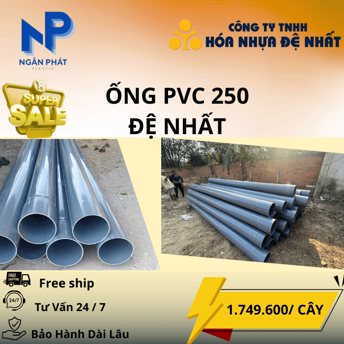 Ống Nhựa D250 Đệ Nhất Ống Nhựa D250 Đệ Nhất