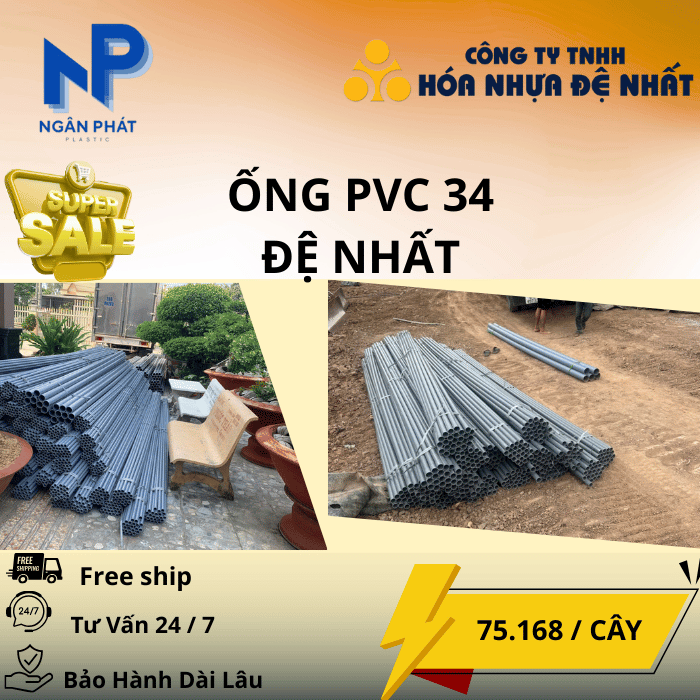 Ống Nhựa D34 Đệ Nhất Ống Nhựa D34 Đệ Nhất