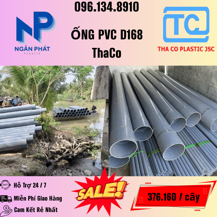 Giá Ống Nhựa 168 ThaCo Mới Nhất