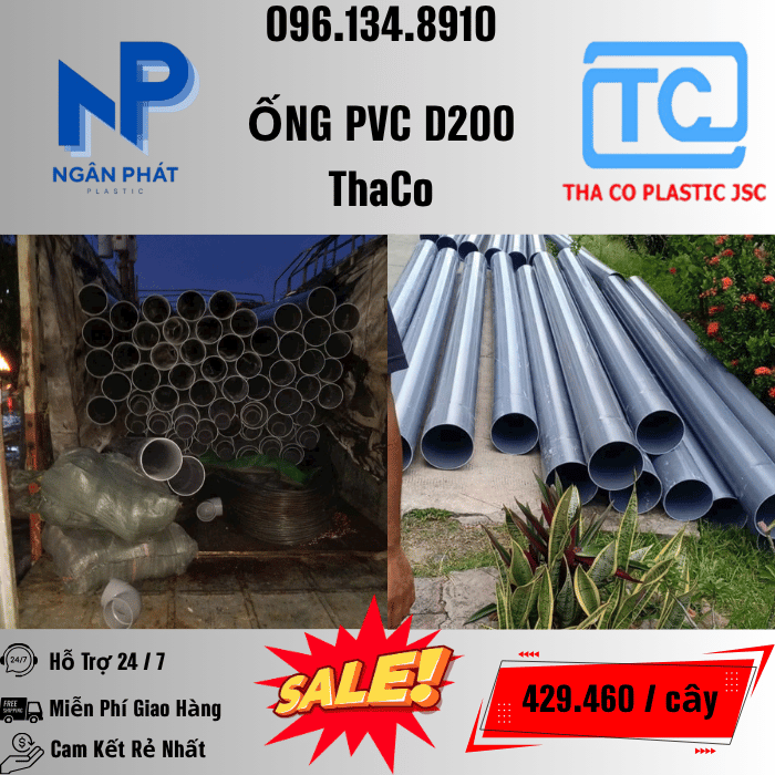 Giá Ống Nhựa 200 ThaCo Mới Nhất