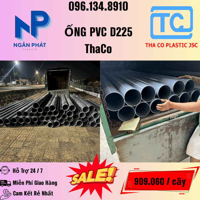Giá Ống Nhựa 225 ThaCo Mới Nhất