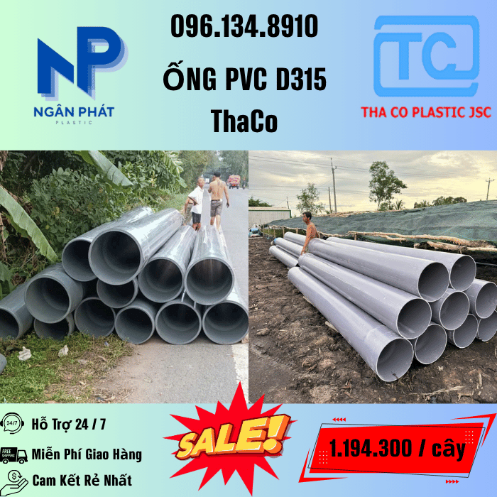 Giá Ống Nhựa 315 ThaCo Mới Nhất