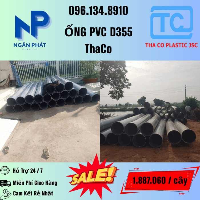 Giá Ống Nhựa 355 ThaCo Mới Nhất