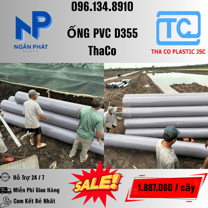 Giá Ống Nhựa 355 ThaCo Mới Nhất
