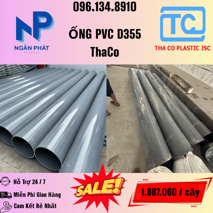 Giá Ống Nhựa 355 ThaCo Mới Nhất