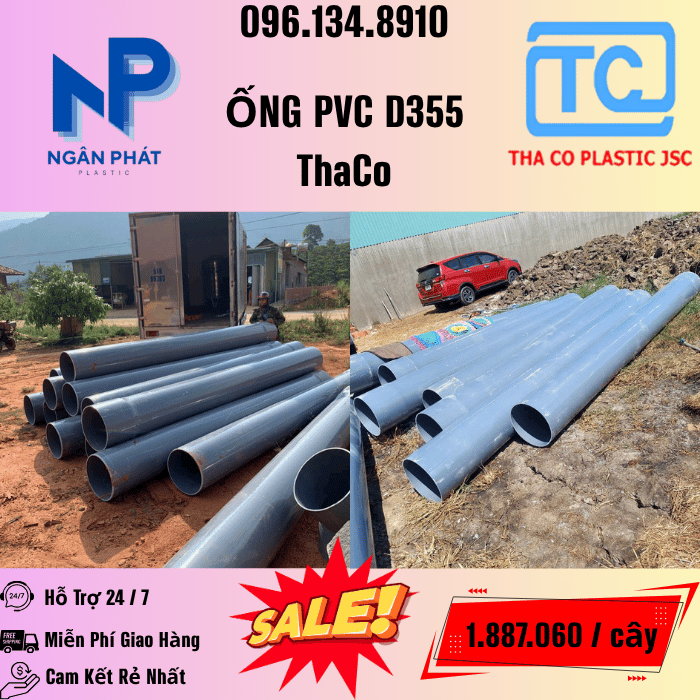 Giá Ống Nhựa 355 ThaCo Mới Nhất