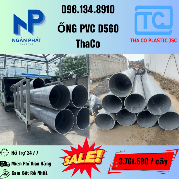 Giá Ống Nhựa 560 ThaCo Mới Nhất