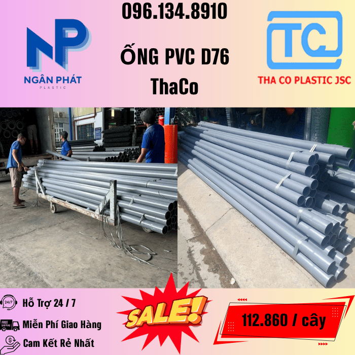 Giá Ống Nhựa 76 ThaCo Mới Nhất