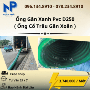 Ống Gân Xanh D250 Giá Rẻ