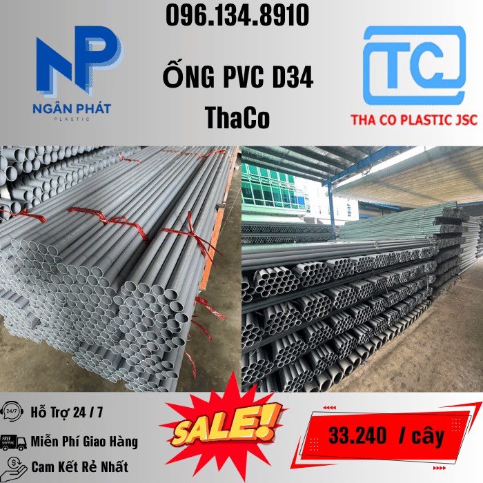 Ống Nhựa 34 ThaCo Mới Nhất