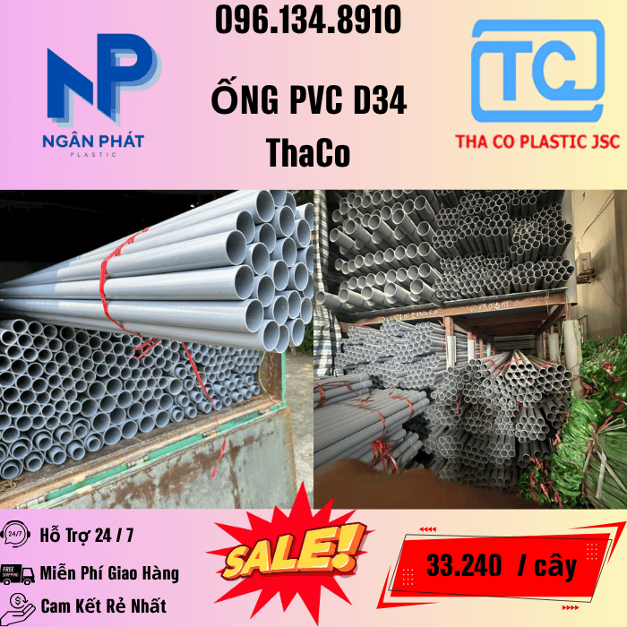 Ống Nhựa 34 ThaCo Mới Nhất