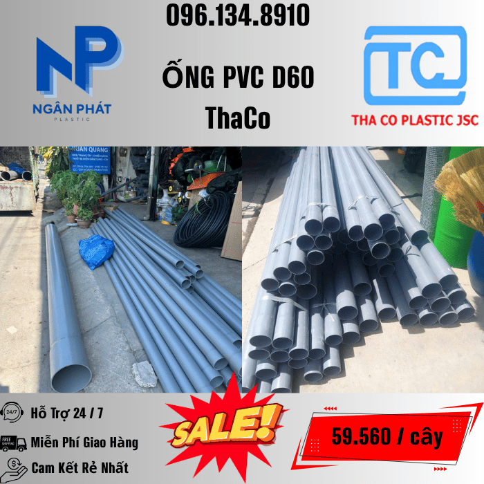Giá Ống Nhựa 60 ThaCo Mới Nhất